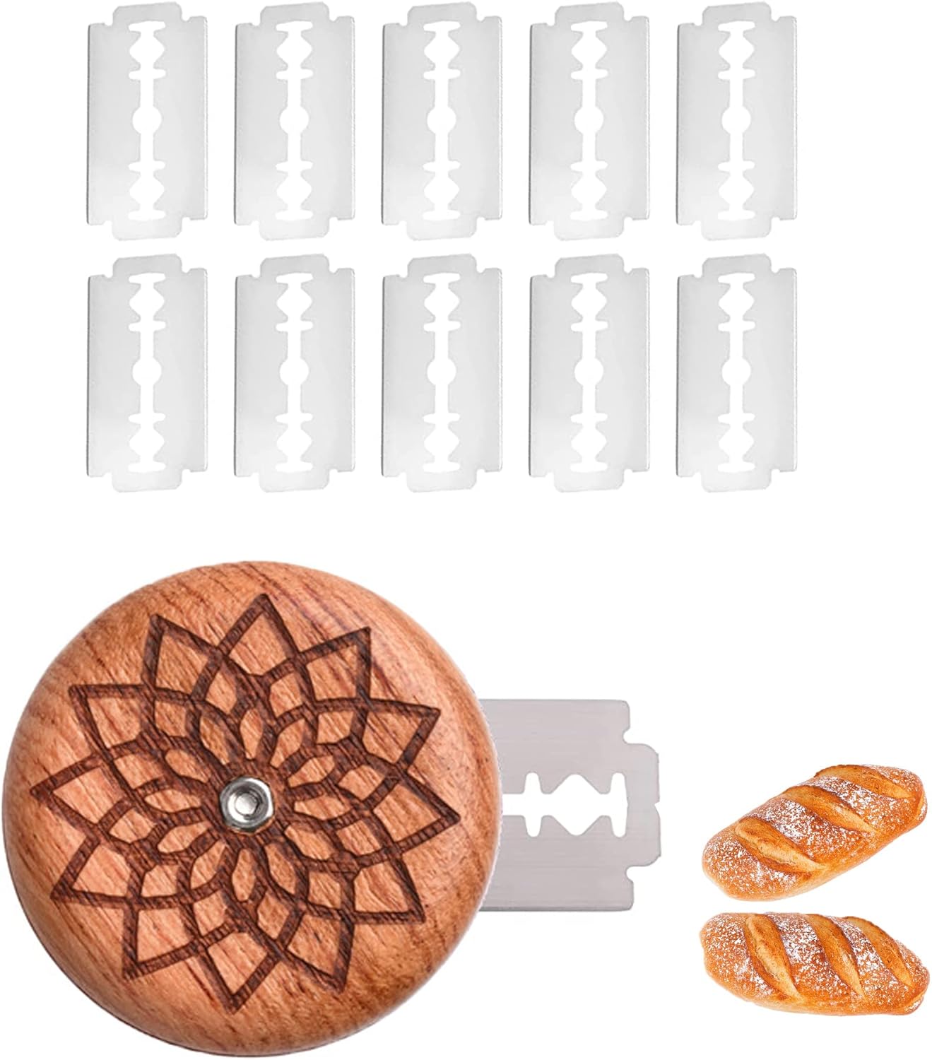 Couteau à pain en palissandre avec 10 lames Vendos85 - Mathon