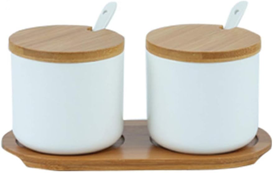Ensemble 2 pots à épices en céramique 260 ml Blanc Vendos85 - Mathon