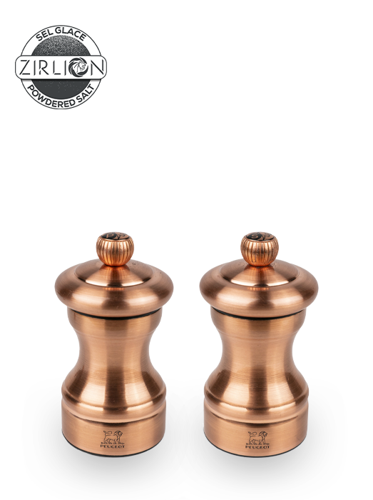 Bistro Chef Duo de moulins à poivre et à sel manuels en inox, cuivré, 10 cm - 4in Peugeot - Mathon - 1