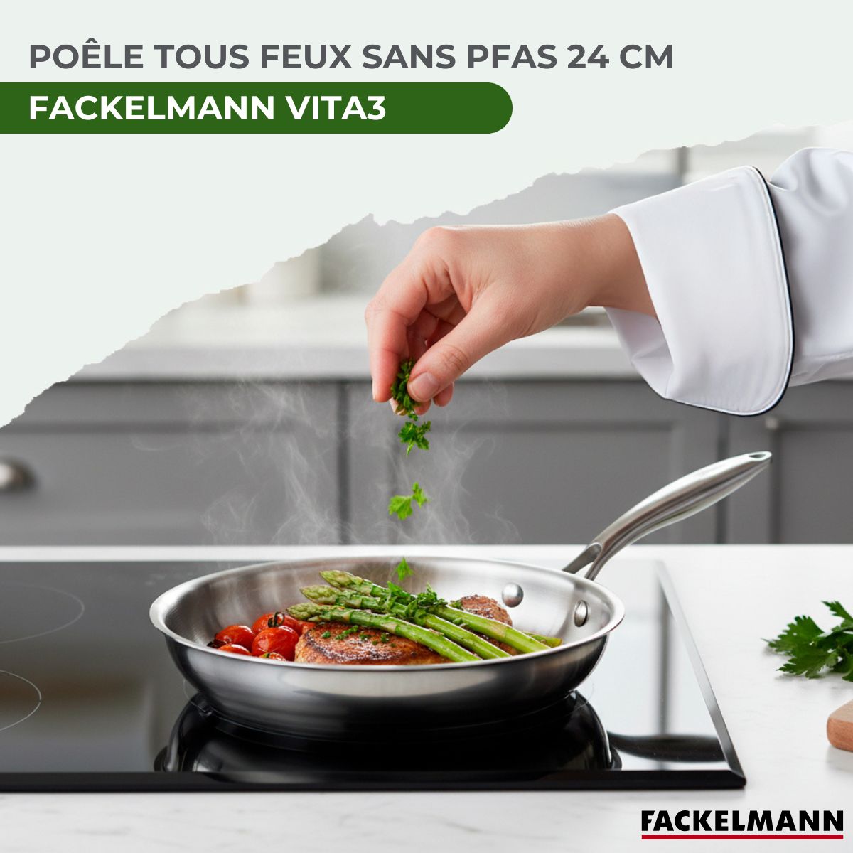 Poêle 24 cm en inox 18/10 Triply  Vita3 Fackelmann - Mathon - 2