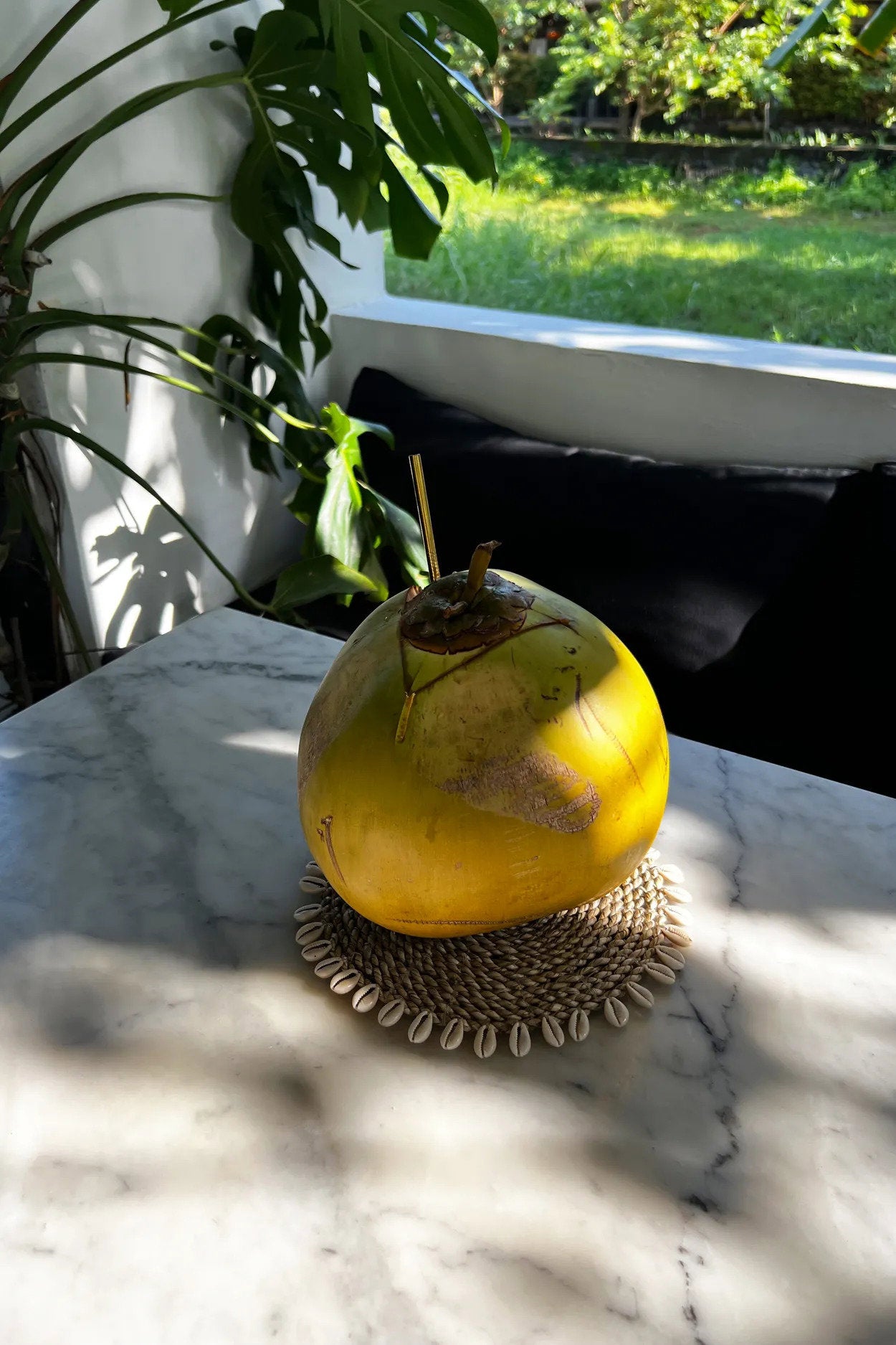 Dessous De Verre En Jonc De Mer Avec Coquillages - Naturel Bazar Bizar - Mathon - 2