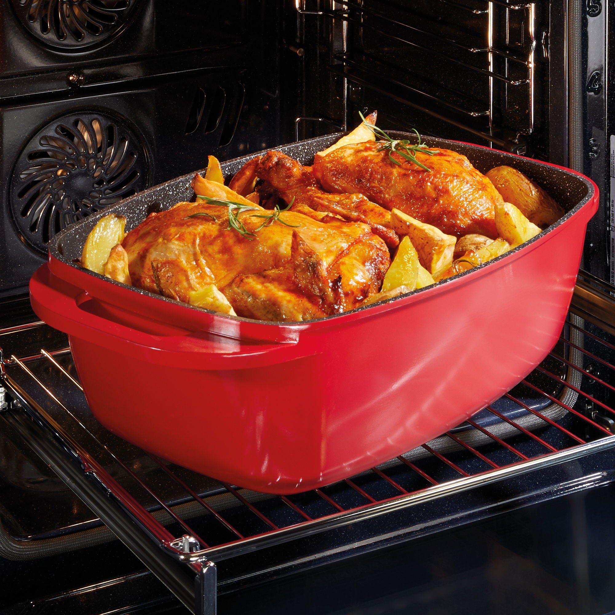 Rôtissoire 40 x 22 cm, avec couvercle en fonte d