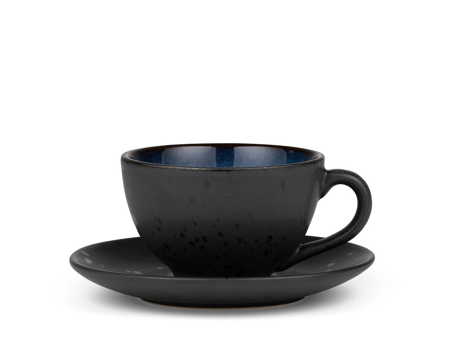 Tasse avec soucoupe GASTRO en grès Noir/Bleu foncé Bitz - Mathon