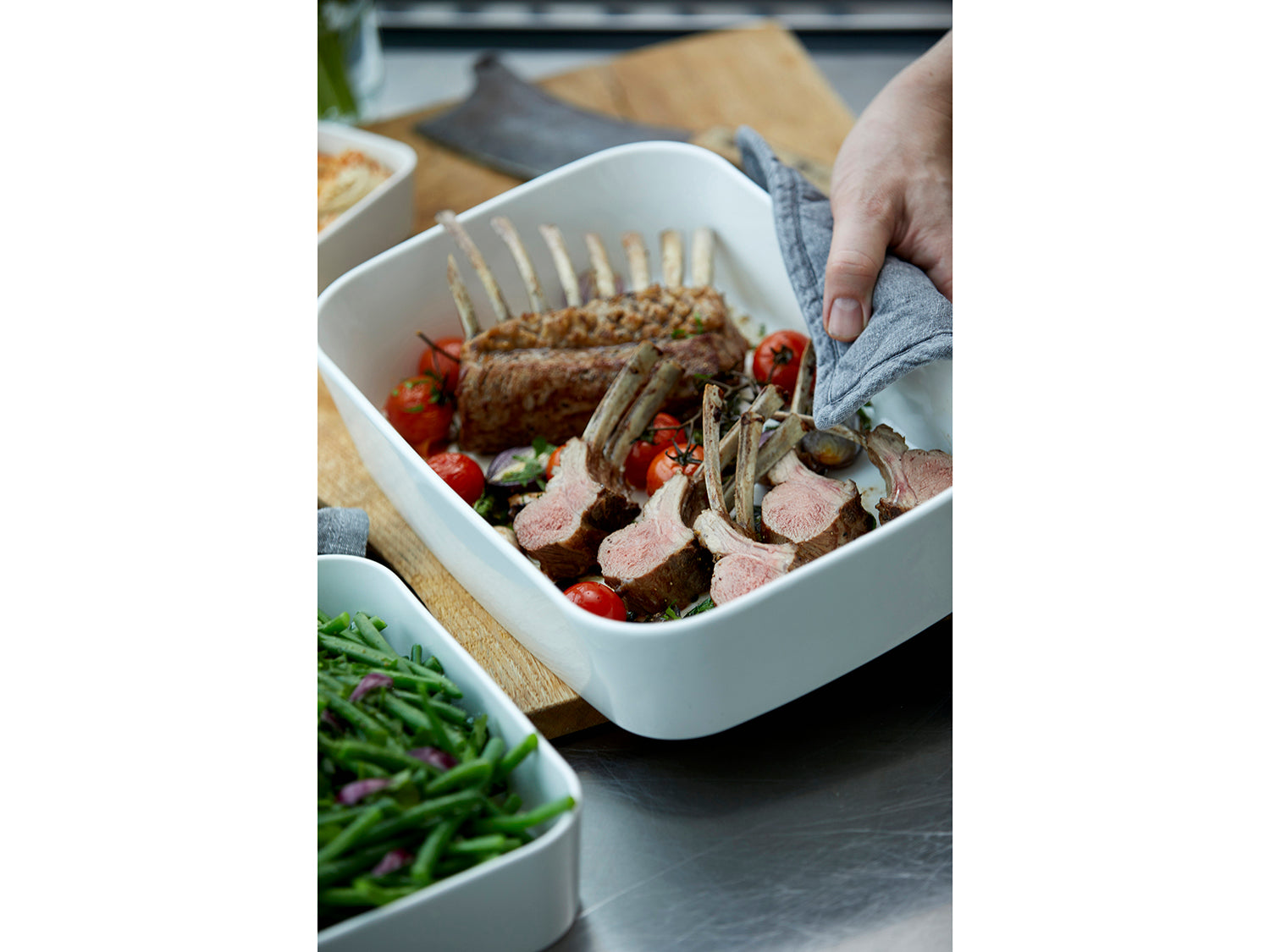 Plat à four MODULA en porcelaine Blanc Rosti - Mathon - 6