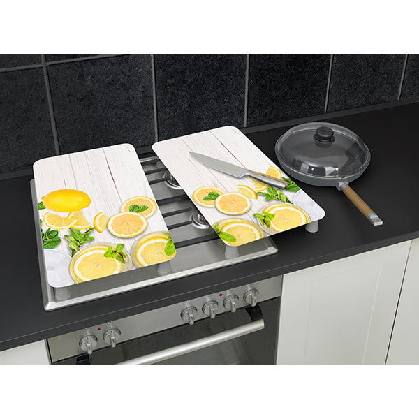 Set 2 couvre-plaques protection motif Citrons Wenko by Maximex - Mathon - 6