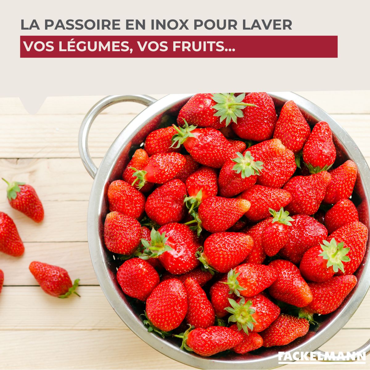 Ensemble de 2 Passoires inox 24 cm avec anses Fackelmann - Mathon - 5