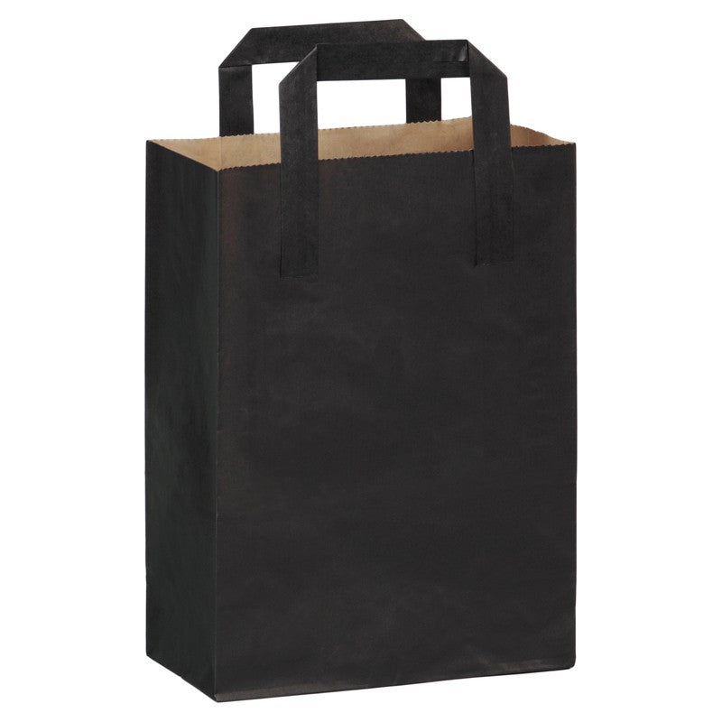 500Pcs - Sac cabas papier kraft brun recyclé imprimé noir 180x85x230mm FirstPack - Mathon - 1