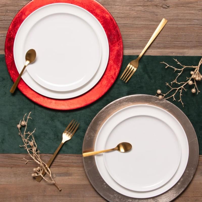 Assiette gold paillette 33 cm (lot de 6) Table passion - Mathon - 3