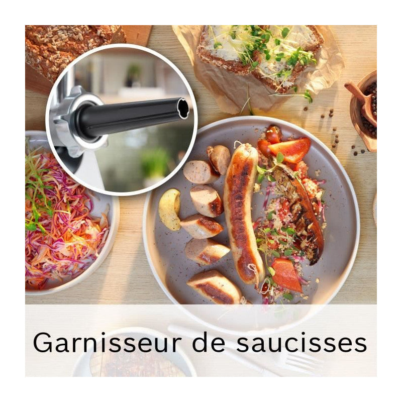 Hachoir A Viande -   - Mfws420w Série 4 - Blanc - 500 W - Moteur Bloqué 1900 W - 2,5 Kg/mn - 2 Vitesses - 2 Grilles De Hac Bosch - Mathon - 6