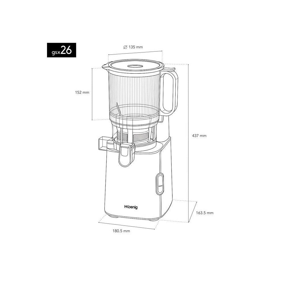 Extracteur de jus lent à grande ouverture GSX26 H.Koenig - Mathon - 5