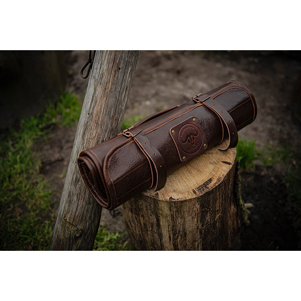 Trousse à couteaux artisanale en cuir 5 emplacements chocolat Witloft - Mathon - 5