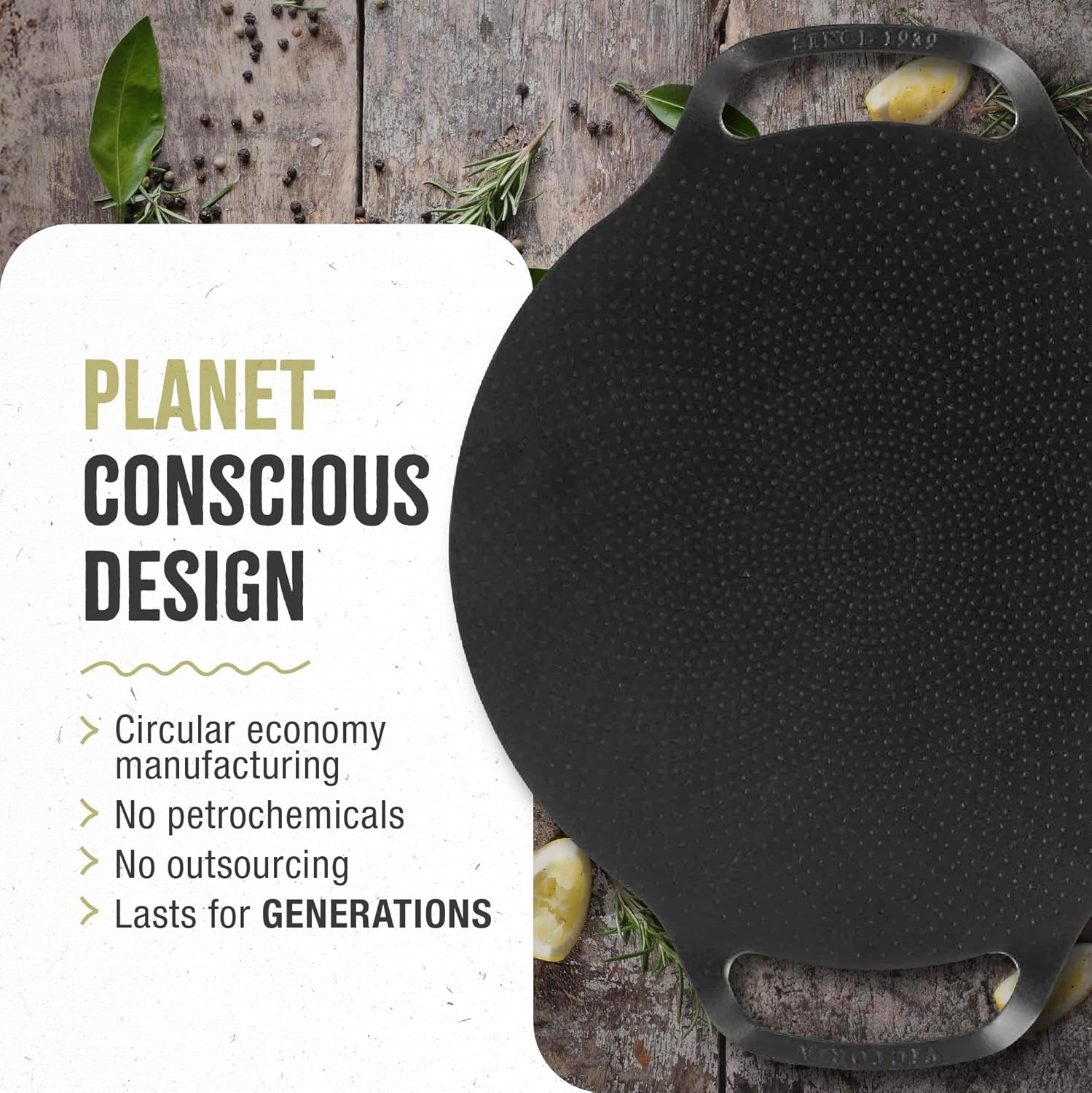 Plaque à Griller en Fonte à Induction pour Pizza, Poêle 38cm pour Barbecue, Four  Noir 34474 Victoria Cookware - Mathon - 2