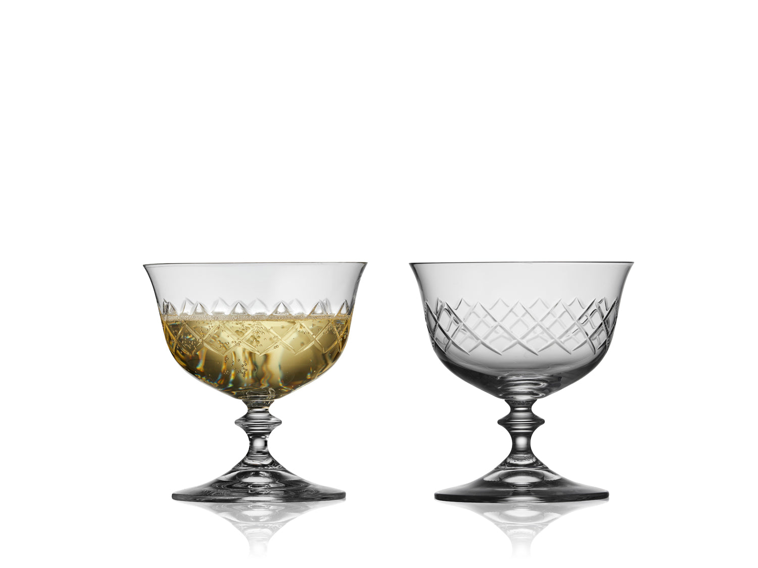 Coupe à champagne Eaton en  Transparent Lyngby Glas - Mathon - 1