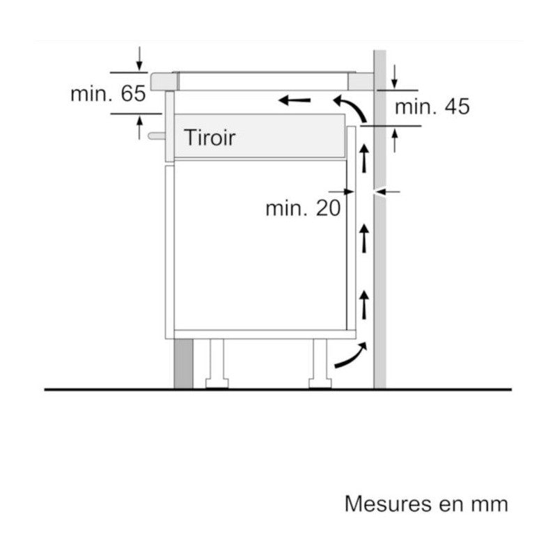 Table De Cuisson A Induction -   Série 2 - 3 Foyers - 52,2 X 59,2 X 5,1 Cm - Puc611aa5e - Noir Bosch - Mathon - 3
