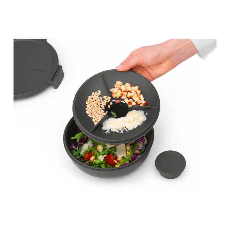 Conservation Des Aliments   Make & Take Boîte A Salade Ronde, 1.3l Dark Grey Brabantia - Mathon - 3