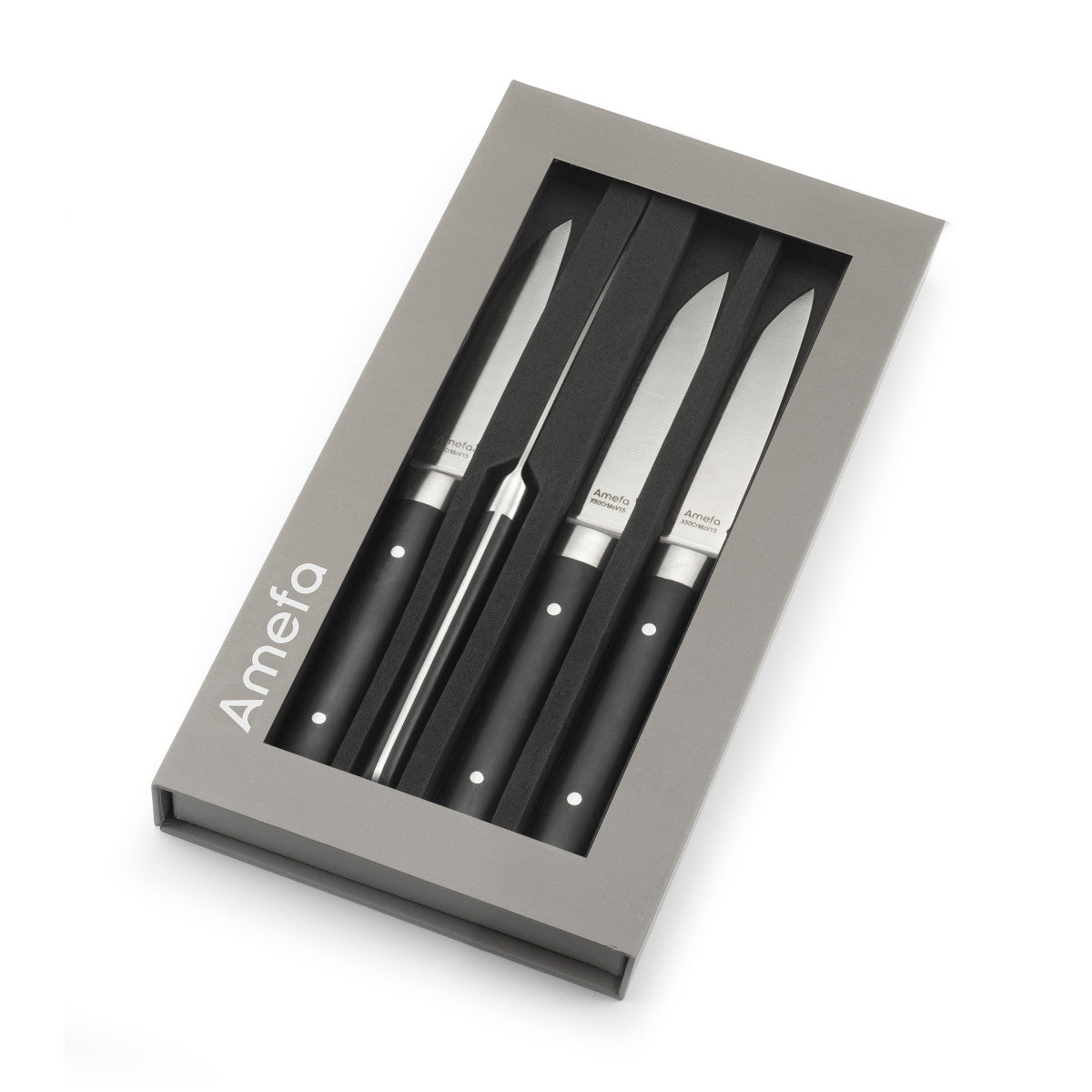 Fusion Noir - Coffret 4 couteaux steak Amefa - Mathon - 4