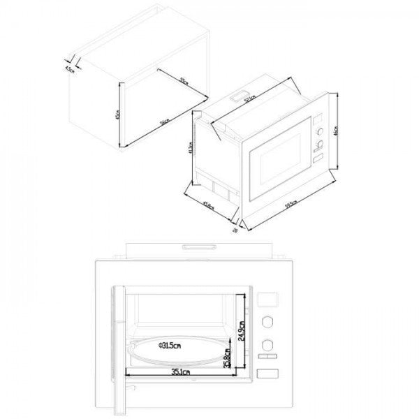 Micro Ondes Combiné Encastrable Continental Edison Cemoc34ixe L59,5 X Continental Edison - Mathon - 4