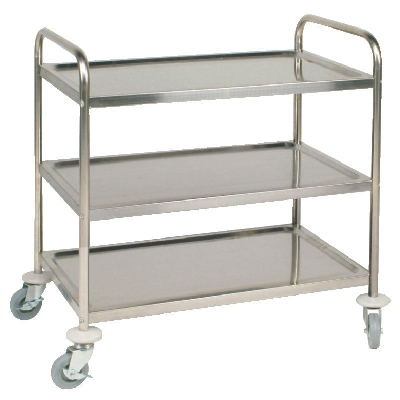 Chariot de débarrassage inox 3 niveaux 930 x 860 x 535 mm - Vogue - Mathon - 1
