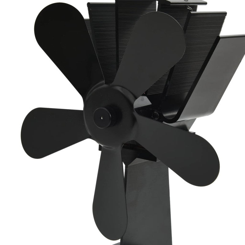 Ventilateur De Poêle Alimenté Par Chaleur 5 Pales Noir VIDAXL - Mathon - 6