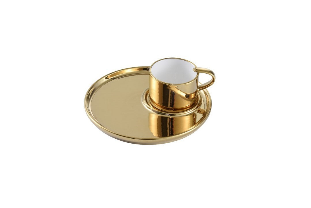 Tasse à Espresso et assiette - 16,5x16,5x7,6cm - FOR COFFEE LOVERS Pampa Bay - Mathon