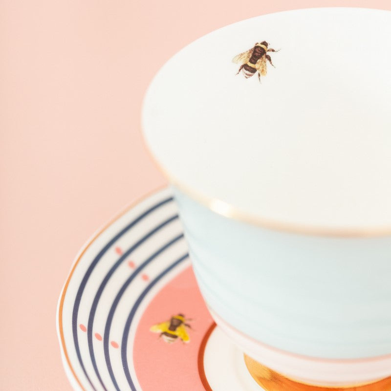 British Pomp - Paire Tasse thé (1 tasse + 1 sous-tasse) 280ml - Mr Yvonne Ellen - Mathon - 2