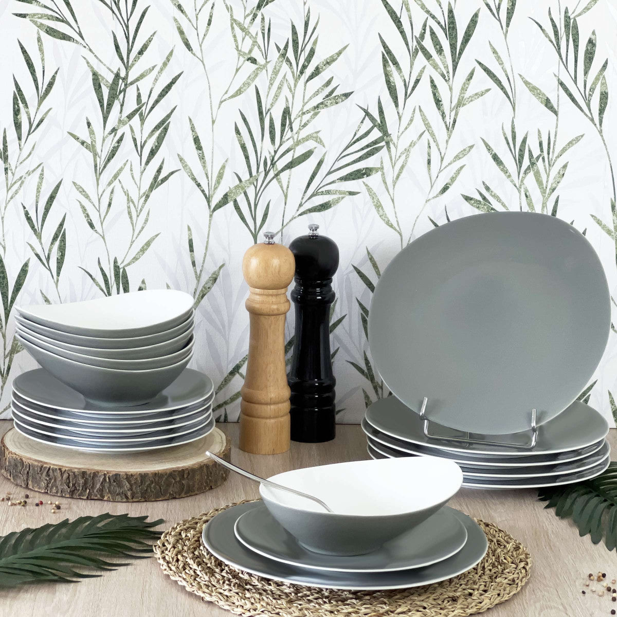 Sven Gris - 6 assiettes creuses Médard de Noblat - Mathon - 2