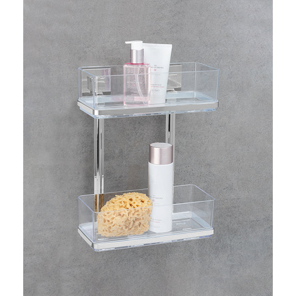 Étagère murale en acier inox Vacuum-Loc® Quadro 2 niveaux Wenko by Maximex - Mathon - 3