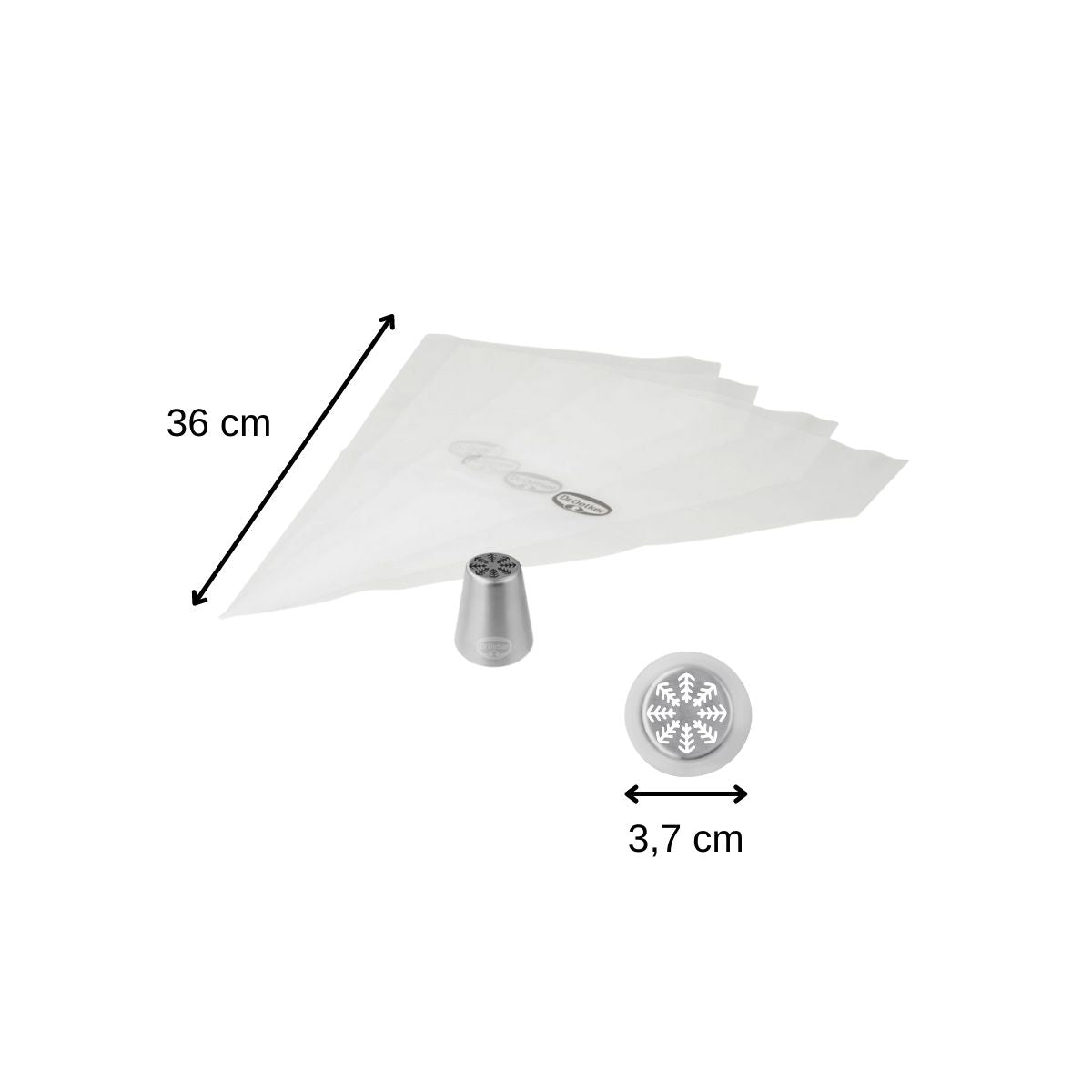 Ensemble de 8 poches à douille et embout cristal de glace en inox  Baker Edition Dr. Oetker - Mathon - 3