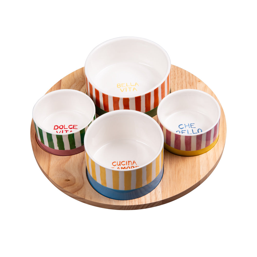 Service apéritif 4 pièces Dolce Vita 29,5 cm Table passion - Mathon - 2