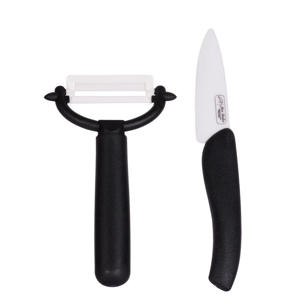 Couteau à office 8 cm avec éplucheur en céramique Jean Dubost - Mathon - 1