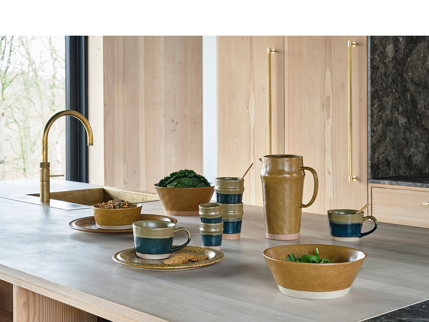 Plat de service EVIG en porcelaine Brun Villa Collection - Mathon - 2