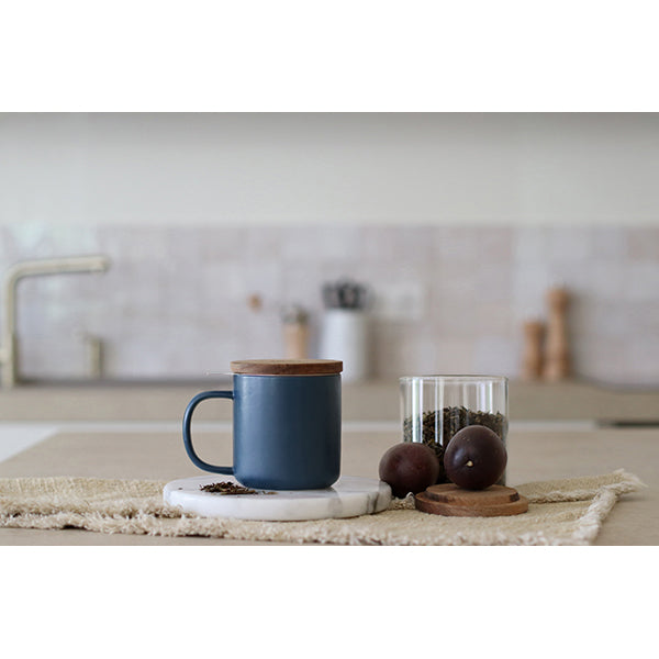 Tisanière mug Juliet en grès bleu 300 ml Ogo - Mathon - 2