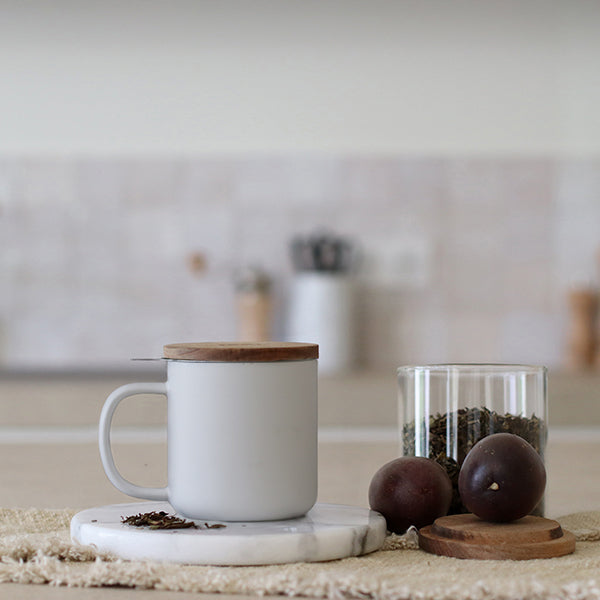 Tisanière mug Juliet en grès blanc 300 ml Ogo - Mathon - 2