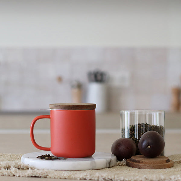 Tisanière mug Juliet en grès paprika 300 ml Ogo - Mathon - 2