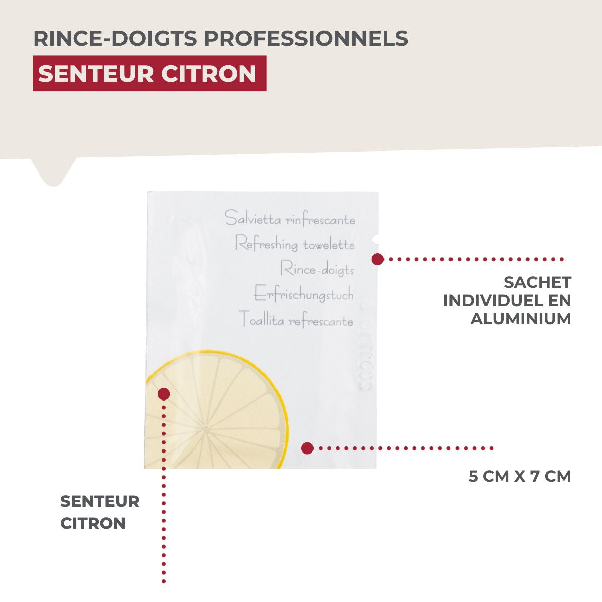 Boîte de 250 rince doigts au citron Fackelmann - Mathon - 3