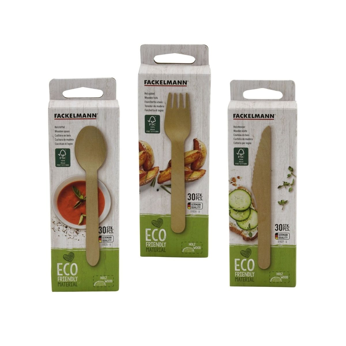 Ensemble de couverts en bois pour pique-nique x30 chacun  Move Fackelmann - Mathon - 6