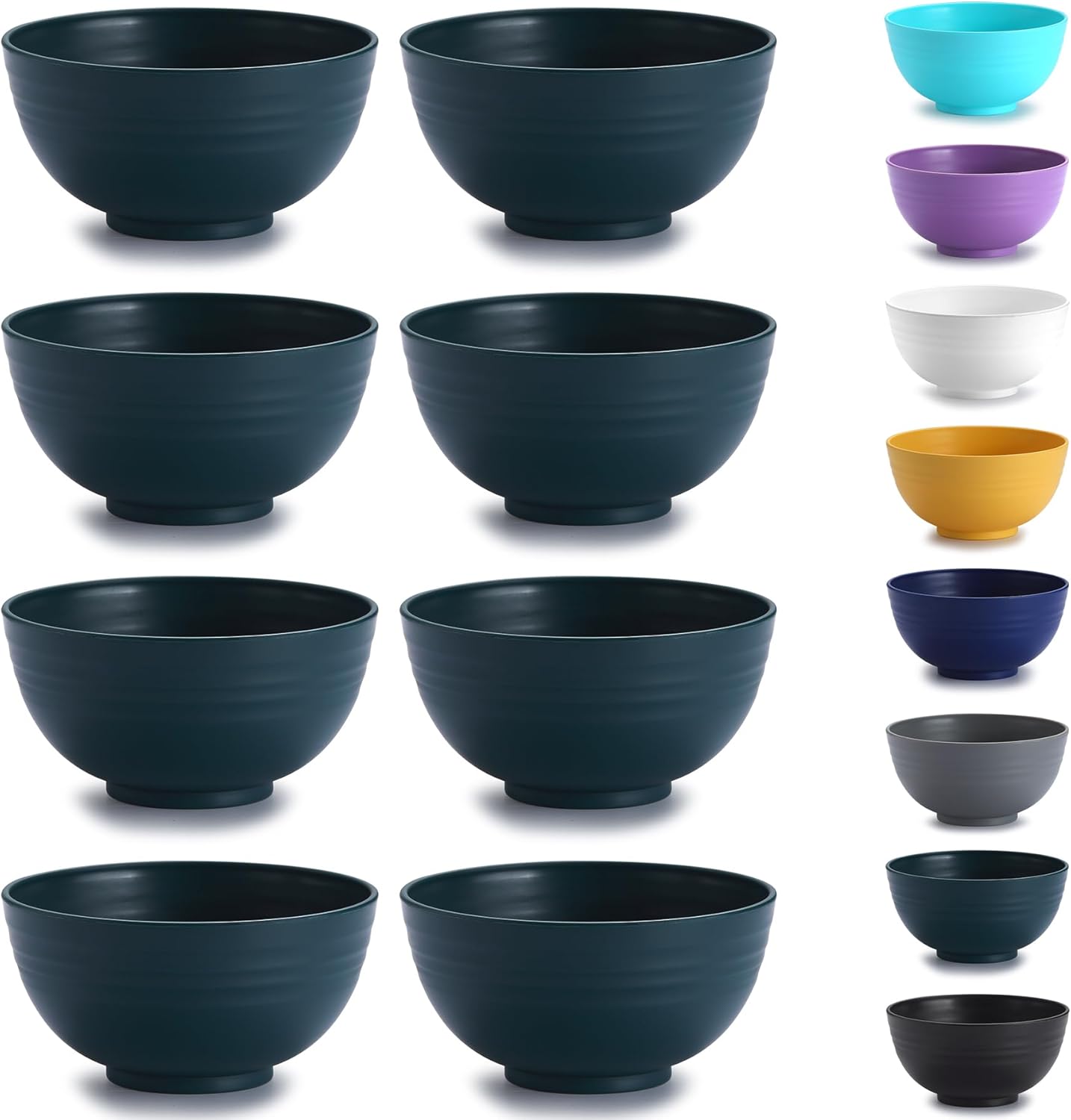 Lot de 8 bols en plastique incassables – spécial camping vert Vendos85 - Mathon