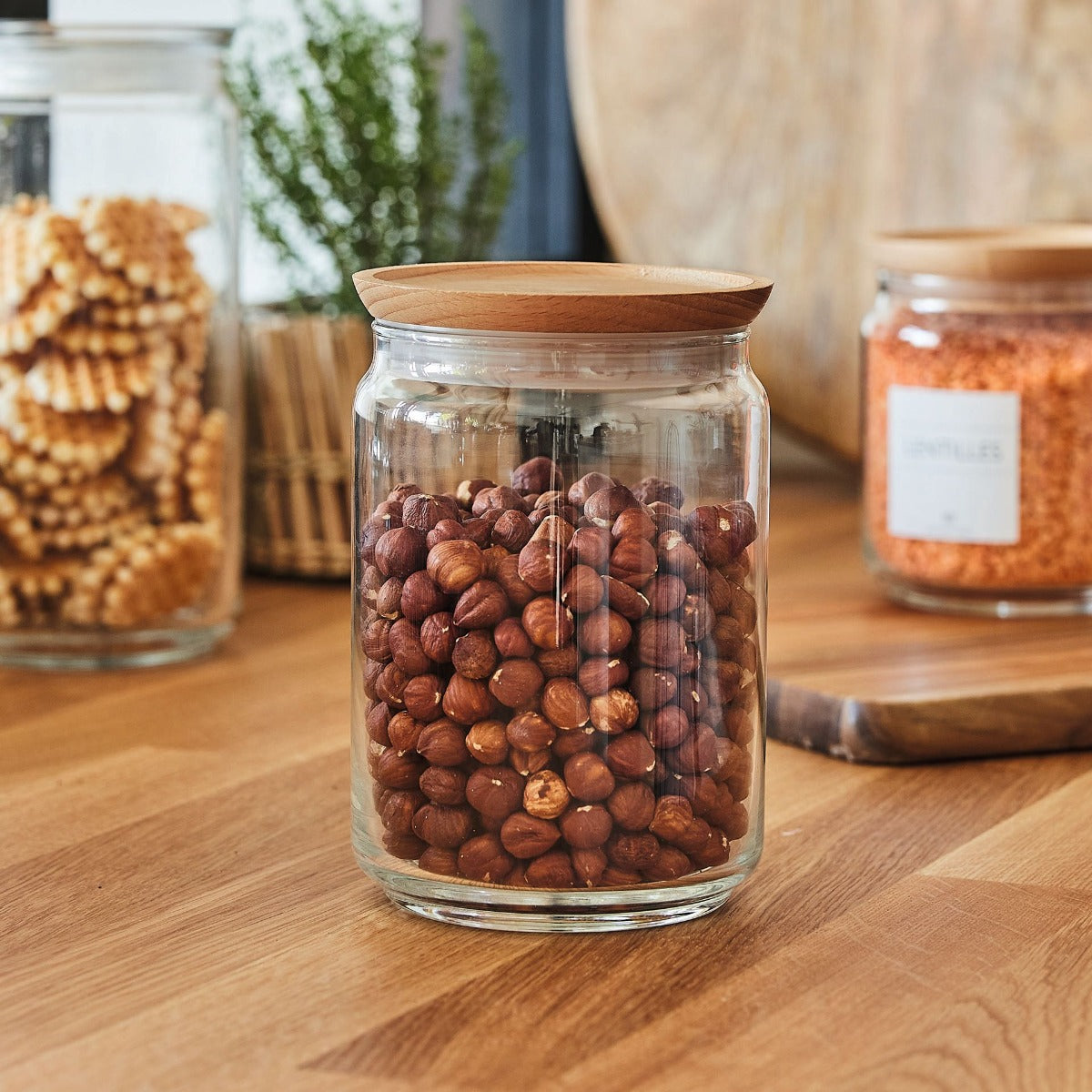 Lot de 2 pots de conservation Pure Jar Wood 1L - Luminarc Luminarc - Mathon - 2