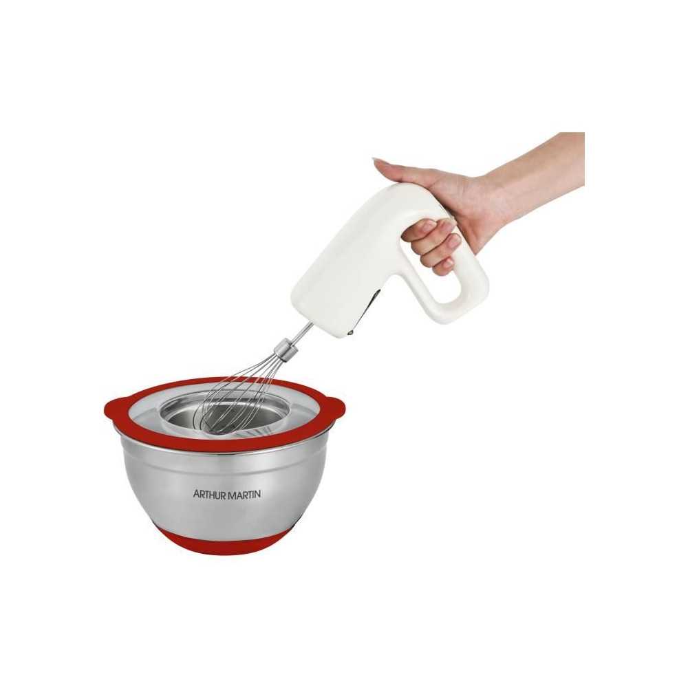 Set De Saladiers -   - Am032 - 16-20-24 Cm - Couvercles Hermétiques - Acier Inoxydable - Fond En Silicone Anti-dér Arthur Martin - Mathon - 3