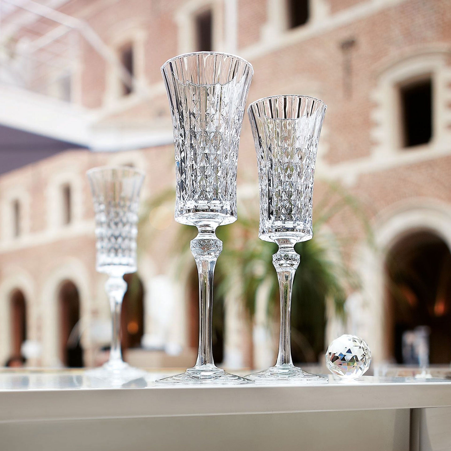 6 flûtes à champagne 15cl Lady Diamond - Cristal d