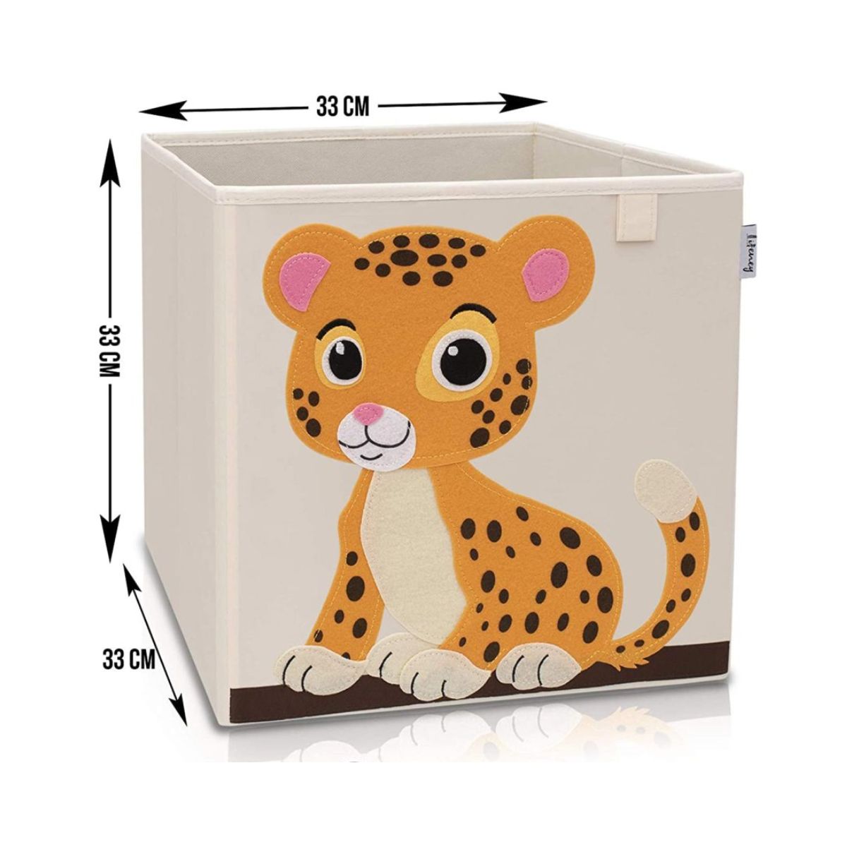 Boîte de rangement en tissu pour enfant "tigre" sur fond clair, compatible Ikea Kallax Lifeney Fackelmann - Mathon - 3