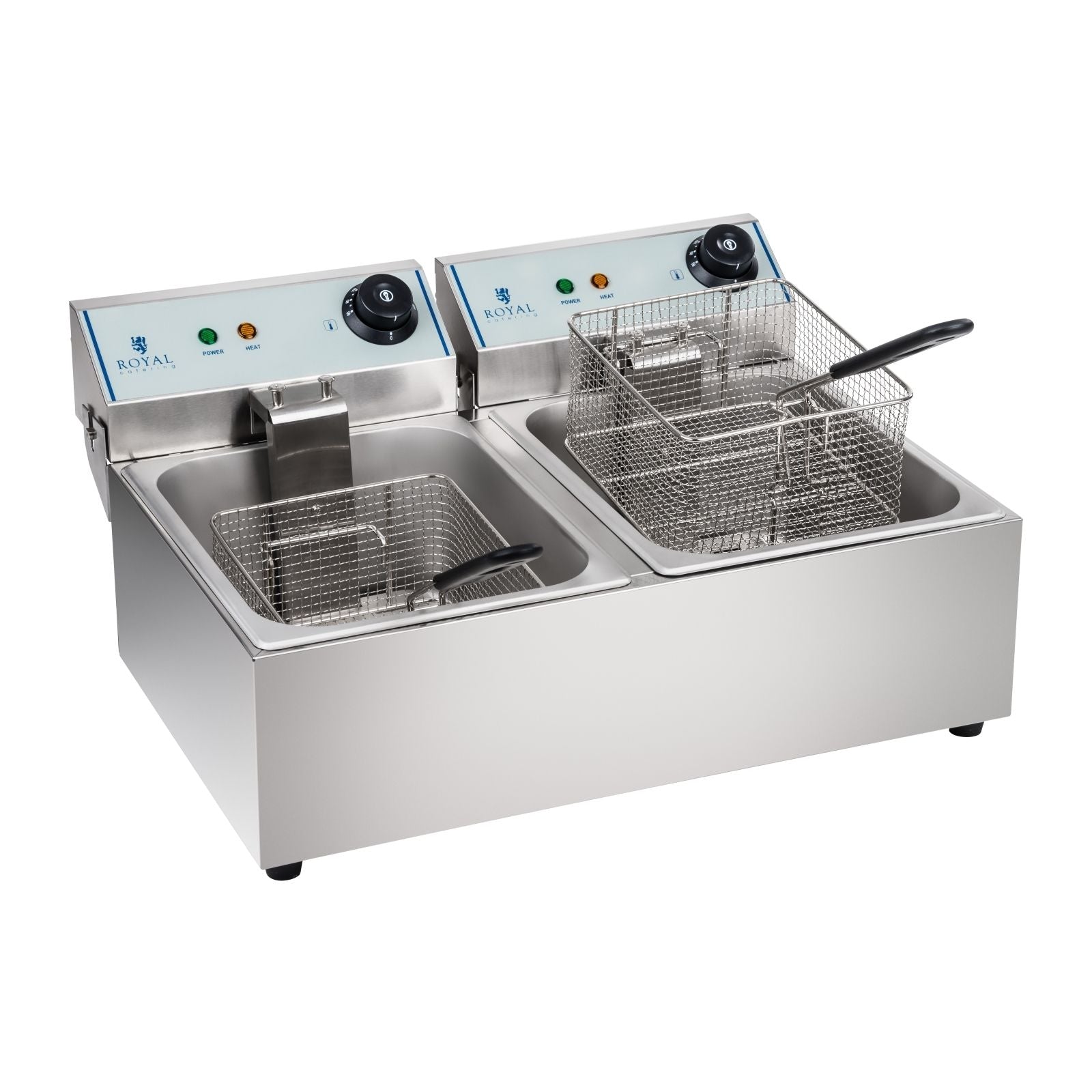 Friteuse acier inox 2 bacs 10 litres cuve amovible professionnelle 3614010 - Mathon - 2