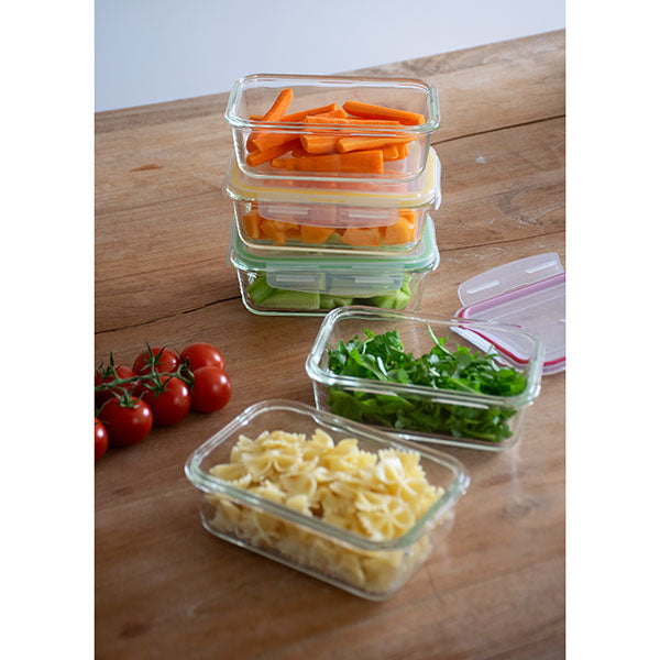 Set de 5 boîtes de conservation en verre borosilicate 850 ml Pebbly - Mathon - 3