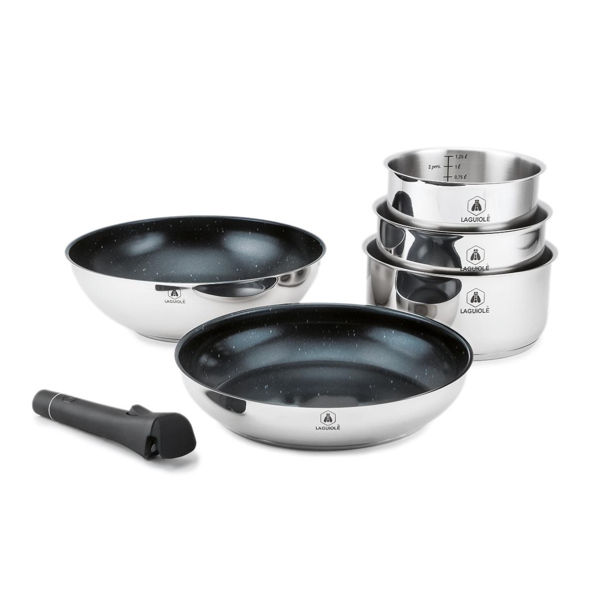 Set de 6 pièces inox amovible antiadhésif - "Réactif" Laguiole Cuisson - Mathon - 1