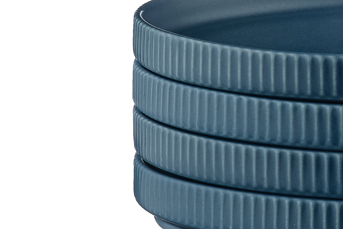 Lot de 4 assiettes à pain en grès bleu D16.5 Björn - Mathon - 5