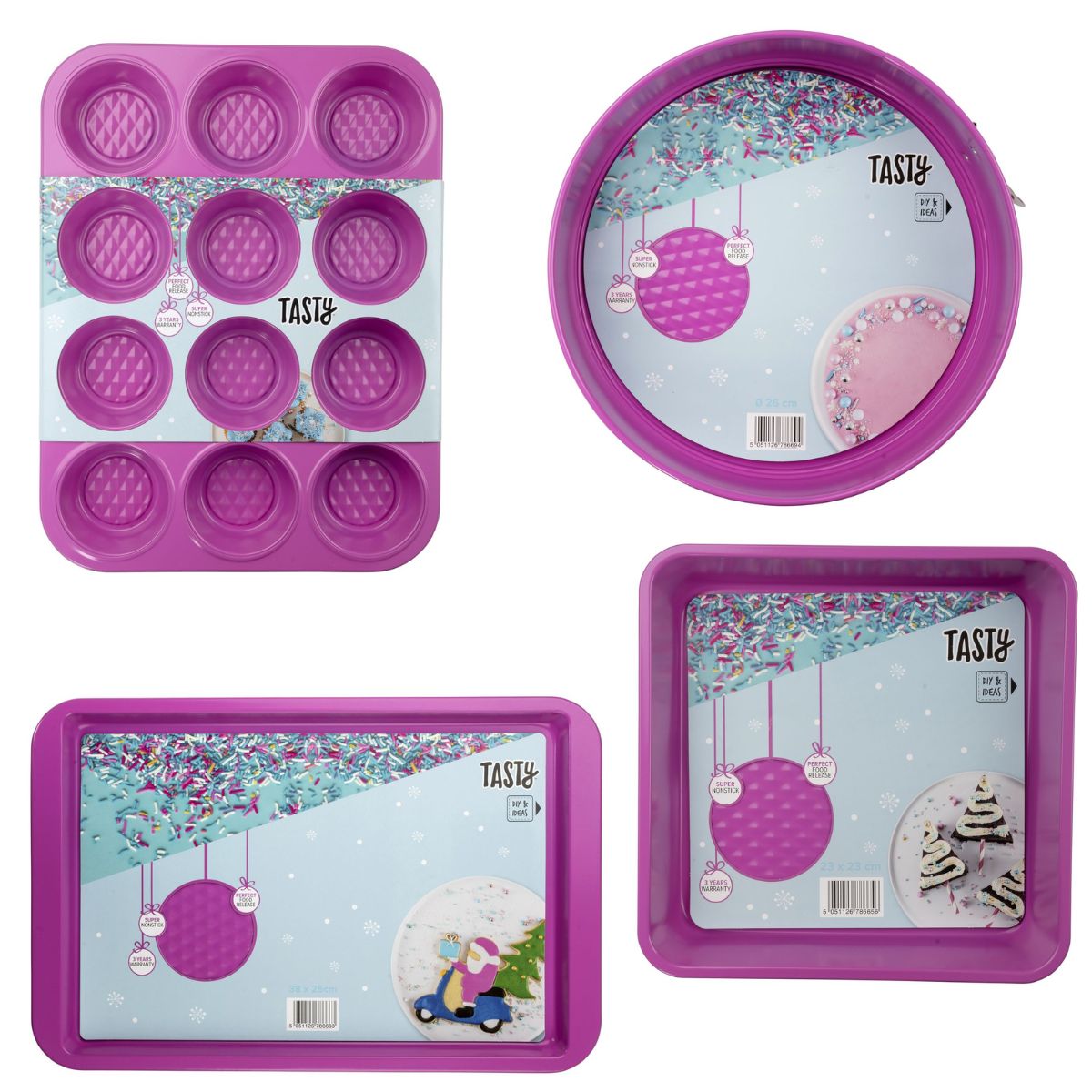 Ensemble de 4 moules fuchsia de 23 à 38 cm Tasty Pâtisserie Tasty - Mathon - 9