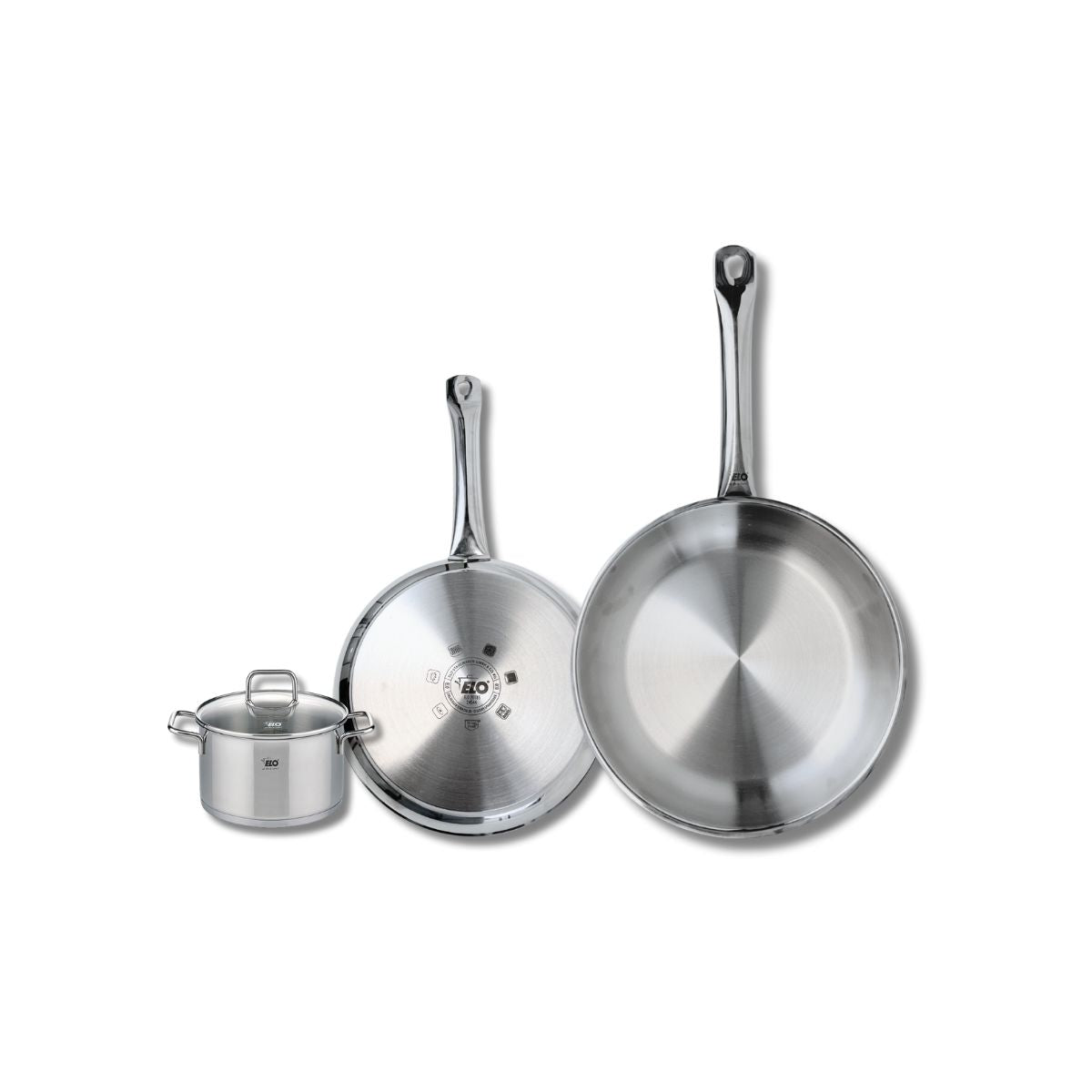 Set de 2 Poêles de cuisson 24 et 28 cm et 1 faitout 12 cm  Profi Citrin Elo - Mathon - 1