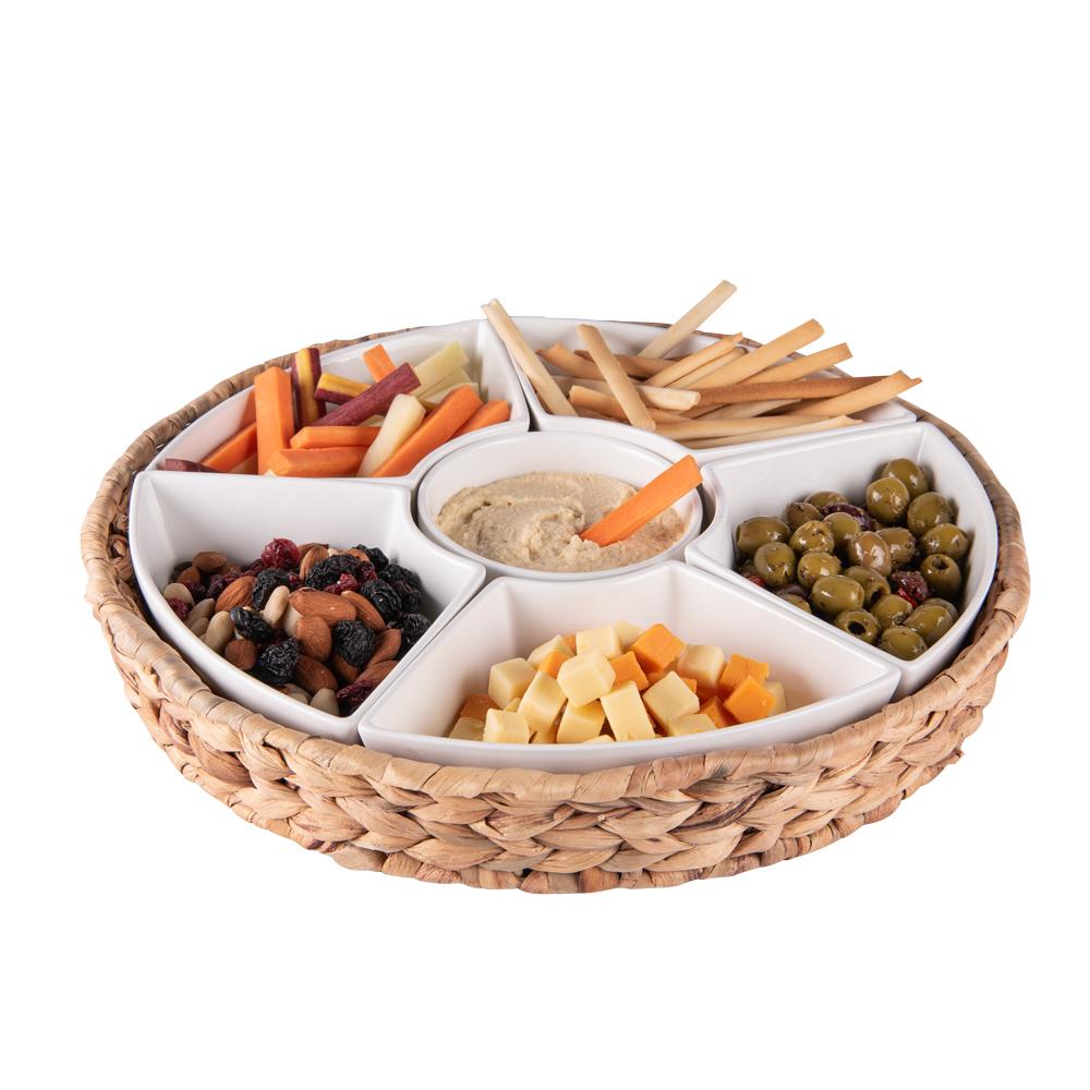 Service apéritif tressé 7 pièces 36 cm Table passion - Mathon - 2