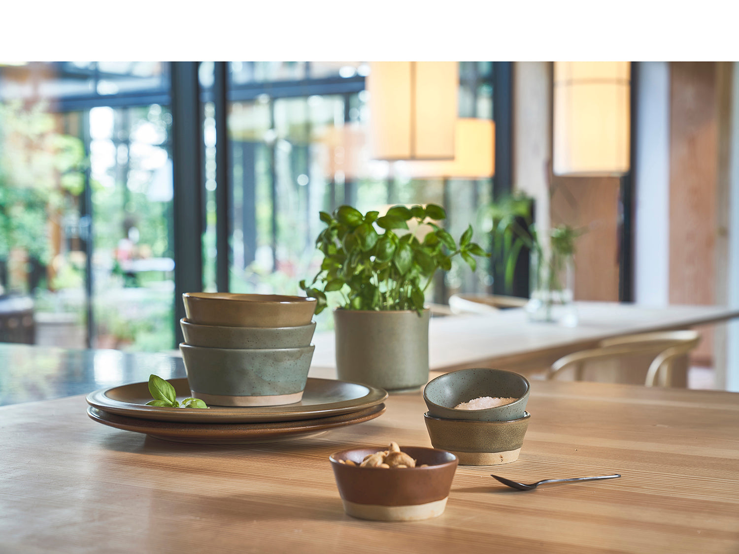 Plat de service EVIG en porcelaine Brun Villa Collection - Mathon - 3