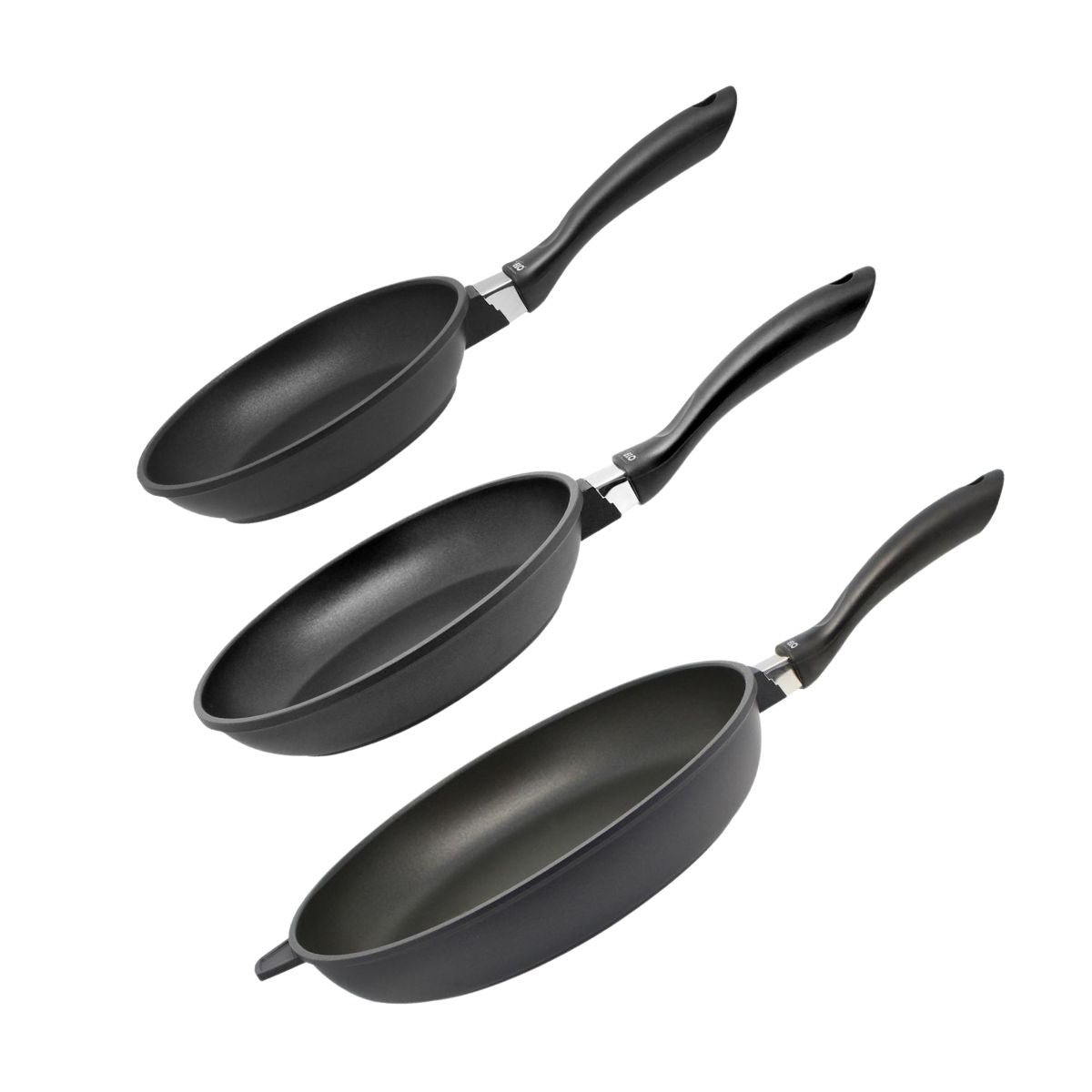 Set de 3 poêles à frire 24 cm 28 cm et 32 cm sans PFAS  Alucast Elo - Mathon - 1
